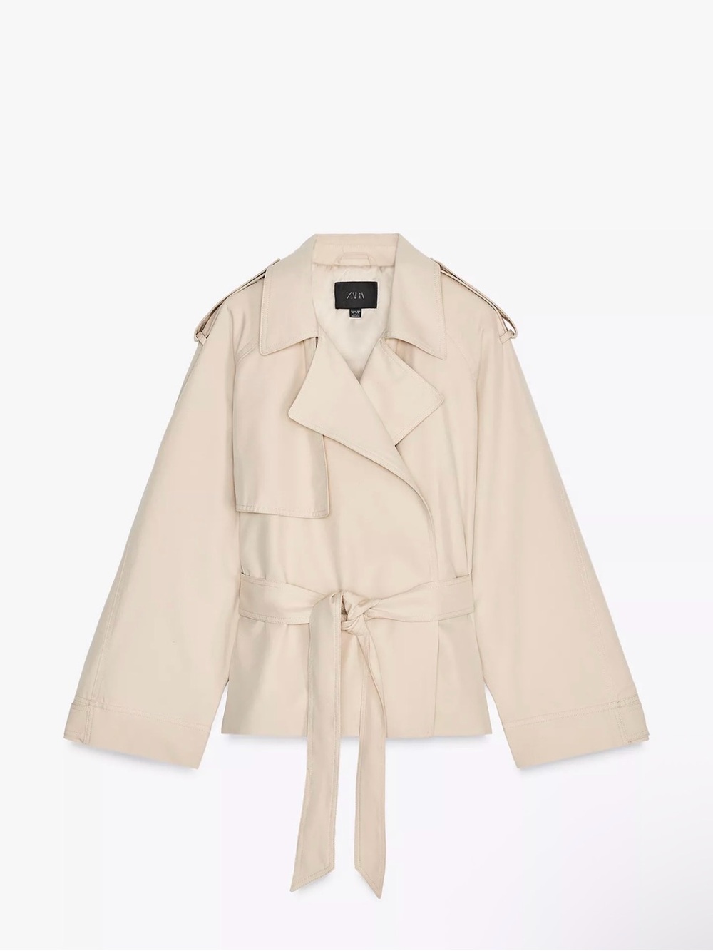 Zara Cream Belted Trench Jacket